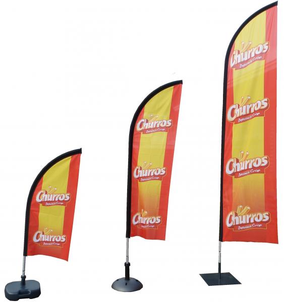 Vlag Churros met Mast 330 x 80 cm